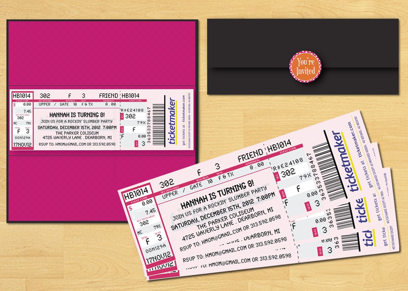 Printing Ticket Invitations