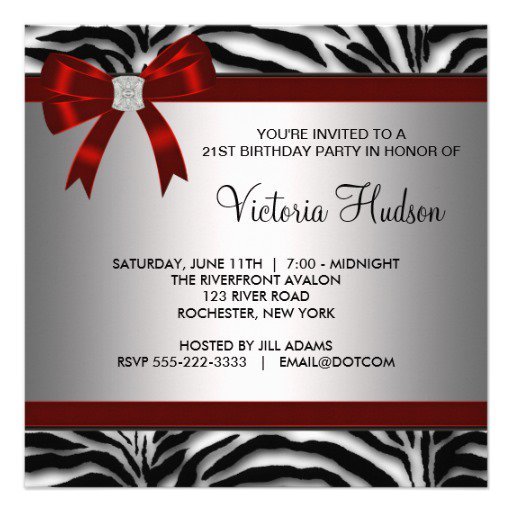 Red Birthday Invitations For Girls