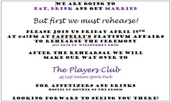 Rehearsal Dinner Invitation Wording