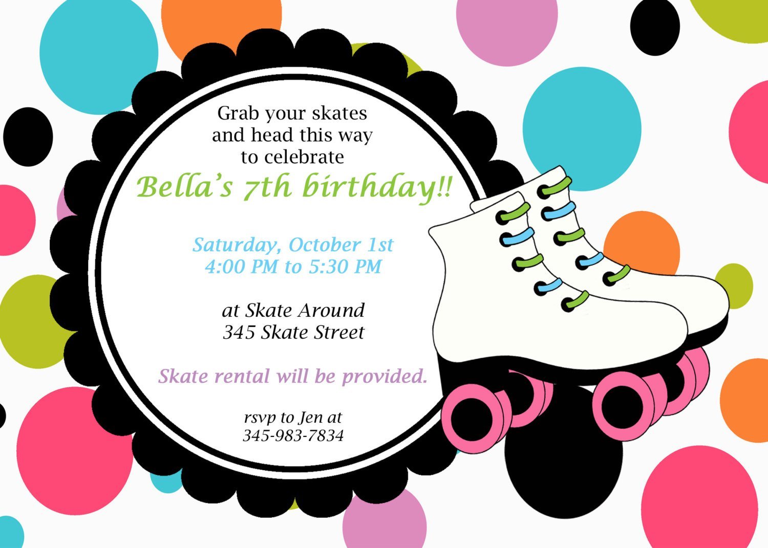 Roller Skate Invitation Templates