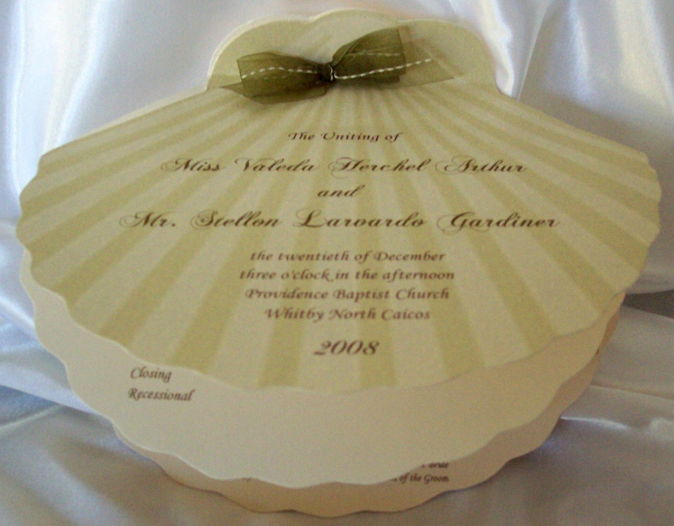 Shell Shaped Invitation Card