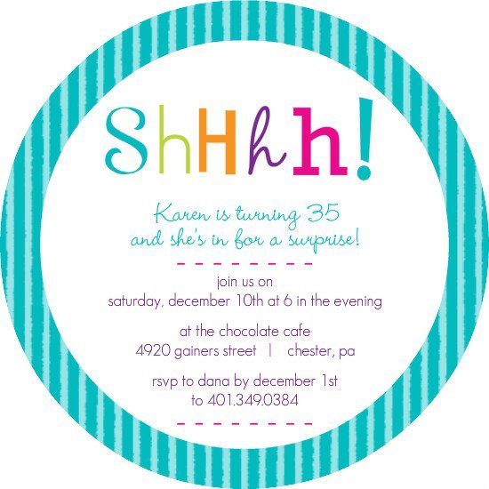 Shhh Birthday Party Invitation Templates