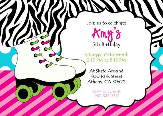 Skating Party Invitations Printable