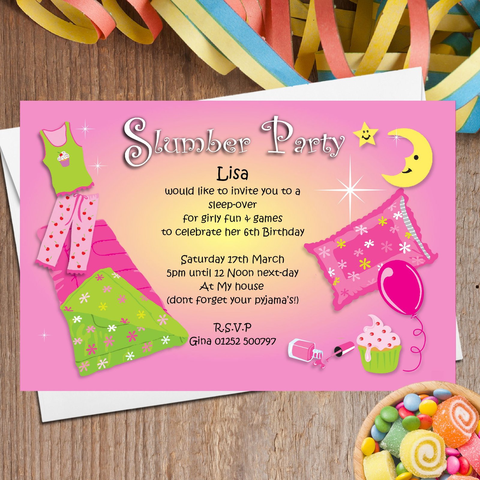 Sleep Over Party Invitations