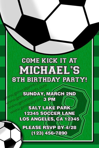 Soccer Birthday Party Invitation Wording