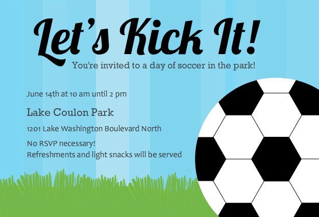 Soccer Party Invitations Templates Free