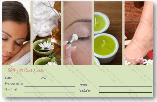 Spa Gift Certificate Templates