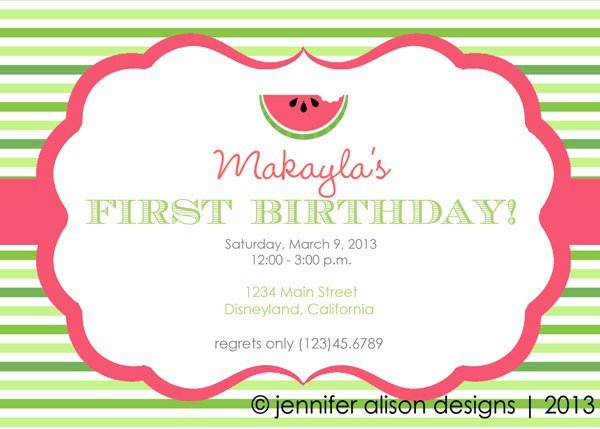 Summer Watermelon Party Invitation