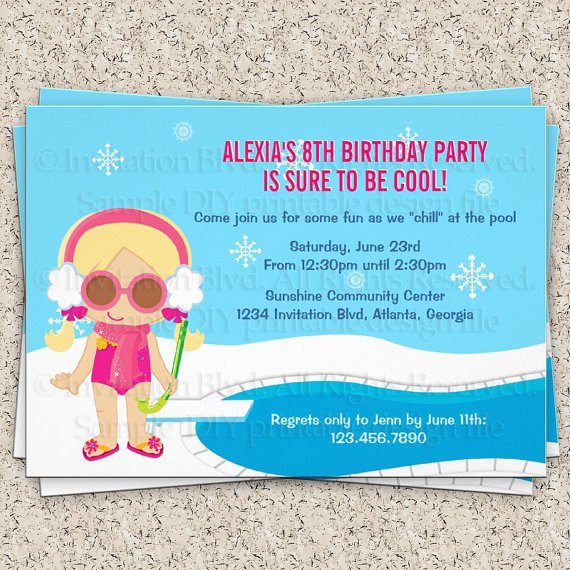 Swim Party Invitation Ideas