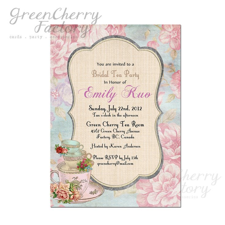 Tea Cup Bridal Shower Invitations