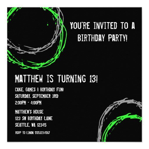 Teen Boy R Nparty Invitations