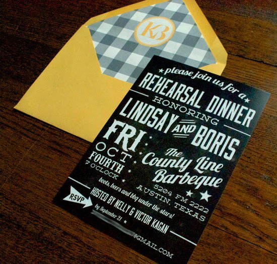 Texas Bbq Rehearsal Dinner Invitations