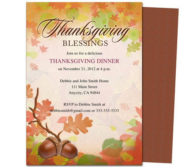 Thanksgiving Invitation Templates Word