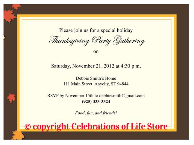 Thanksgiving Party Invitation Templates