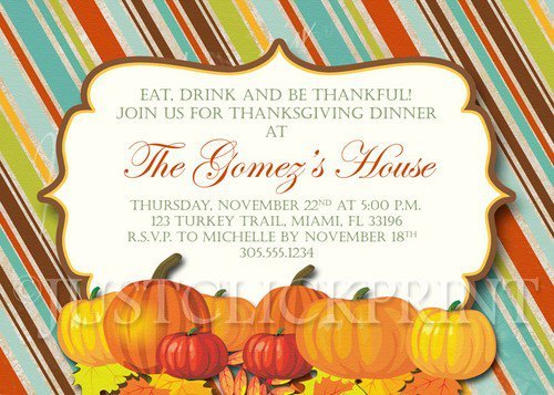 Thanksgiving Printable Invitation Templates