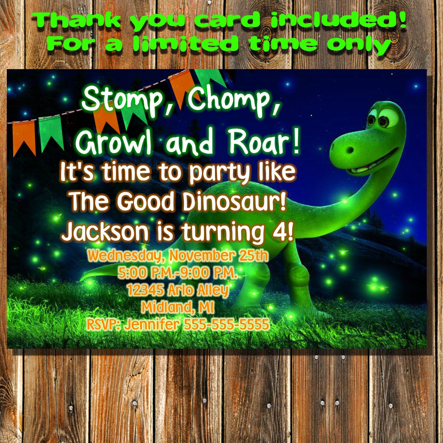 The Good Dinosaur Invitations