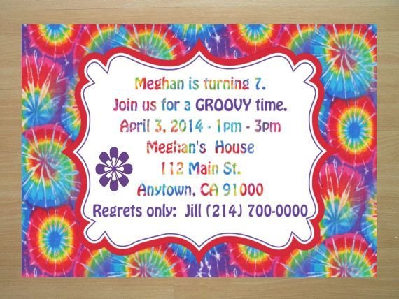Tie Dye Invitations