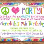 Tye Dye Invitations