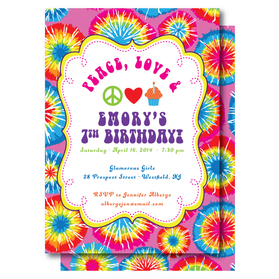Tie Dye Wedding Invitations