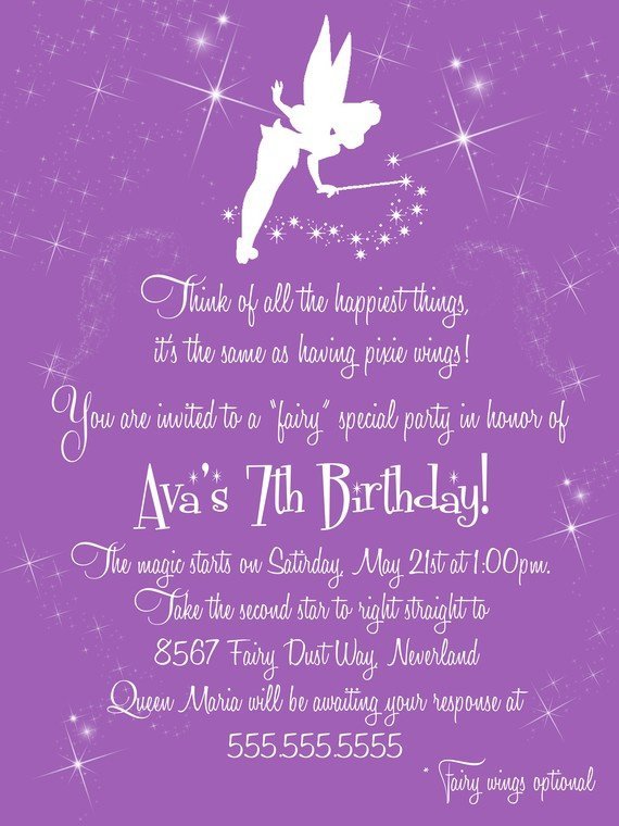 Tinkerbell Invitation Wording Ideas