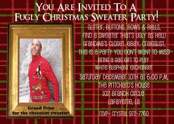 Ugly Christmas Sweater Party Invitations