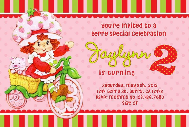 Vintage Strawberry Shortcake Printable Invitations