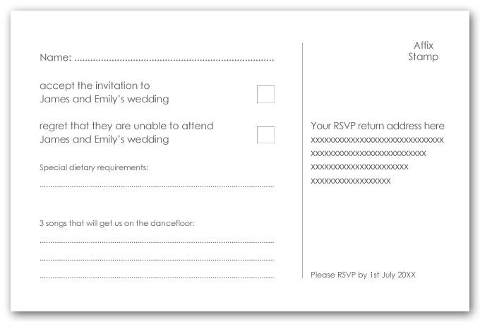 Wedding Invitation Inserts Wording Examples