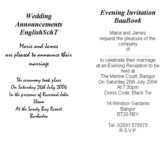 Wedding Invitations Wording