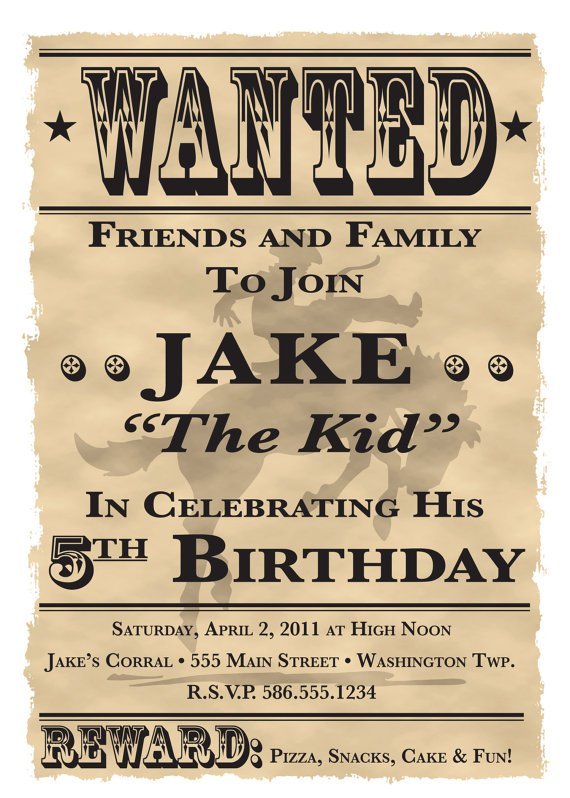 Western Birthday Invitation Templates Free