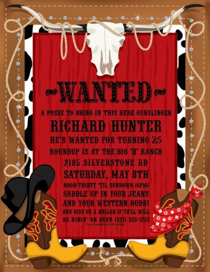 Western Party Invitation Templates