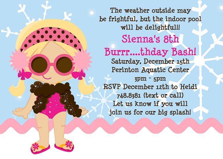 Winter Pool Party Invitations