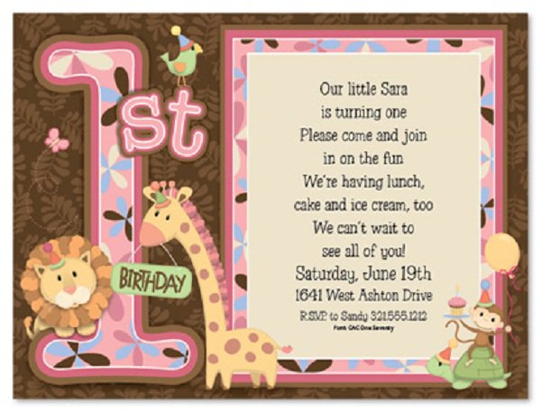 1st Birthday Rhymes For Invitations