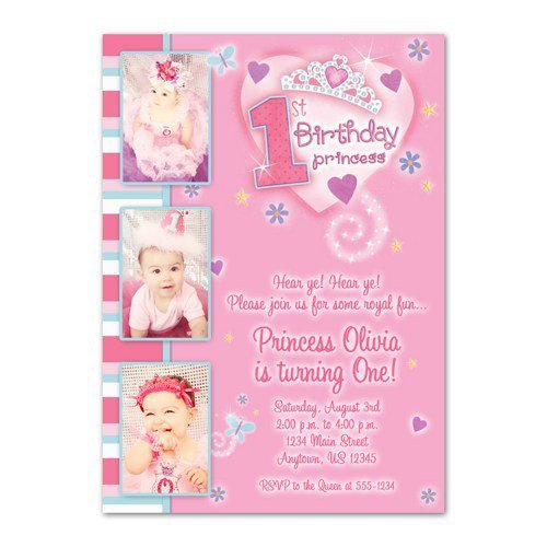 1st Princess Birthday Invitations Templates