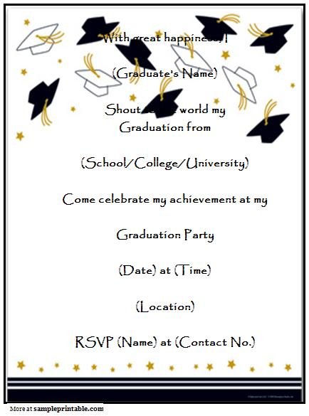 2015 Graduation Printable Invitation Templates