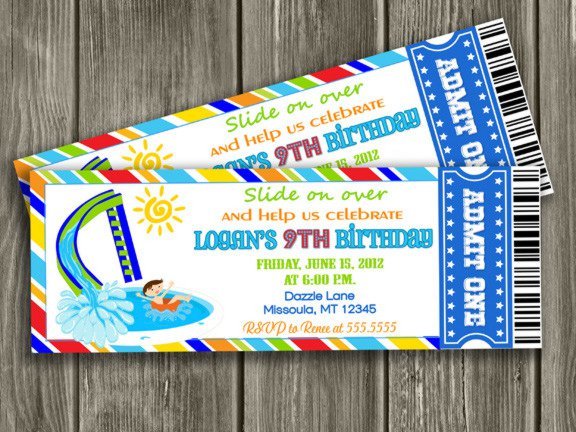 2nd Birthday Invitation Templates Swimming