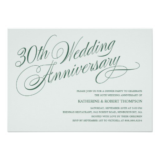 30 Anniversary Invitations