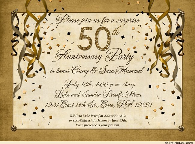 50 Wedding Anniversary Invitation Templates