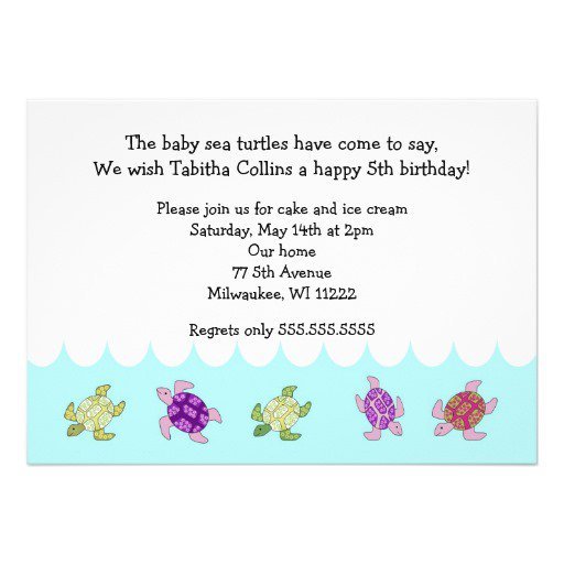 5th Birthday Invitation Wording