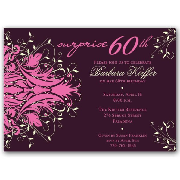 60th Birthday Invitations Wording Samples