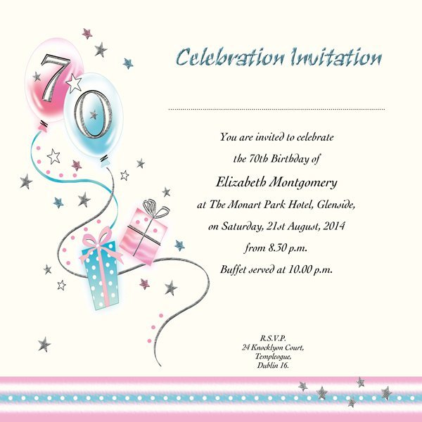70th Birthday Invitation Wording