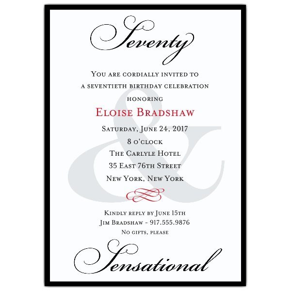 70th Birthday Invitation Wording Samples