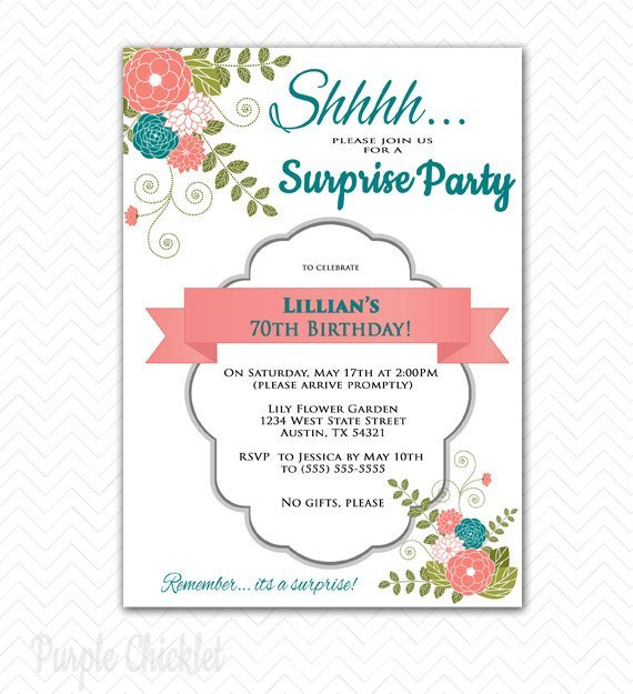 70th Birthday Party Invitations Free Printable