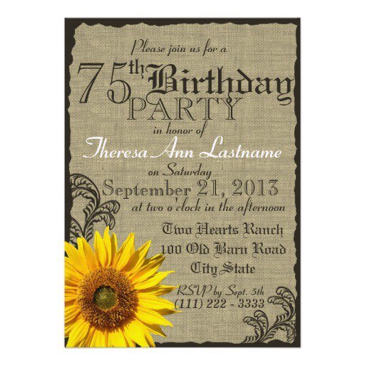 75 Birthday Invitations Wording