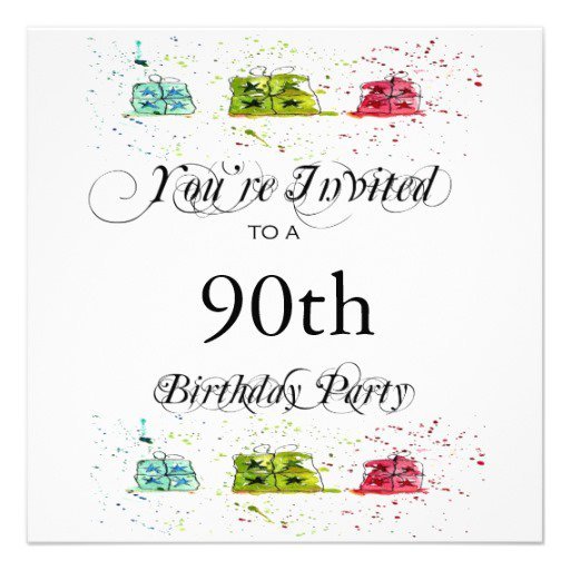 90th Birthday Invitation Templates