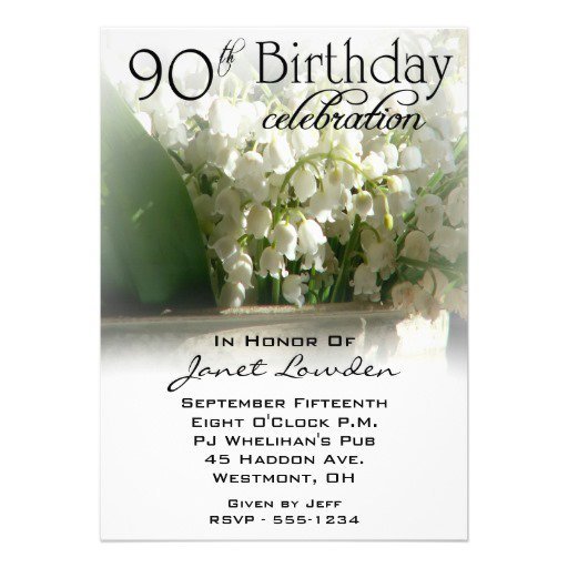 90th Birthday Invitations Templates Free
