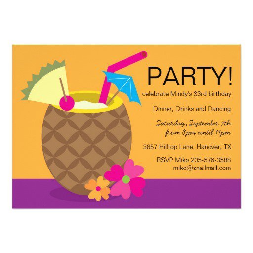 Aloha Party Invitations
