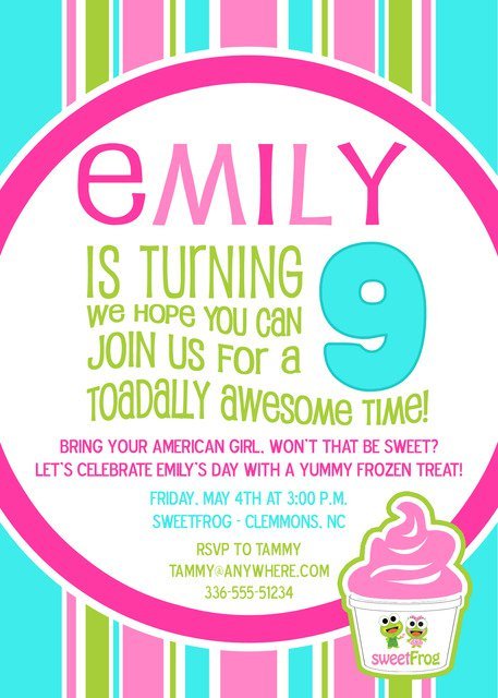 American Girl Birthday Invitation Ideas