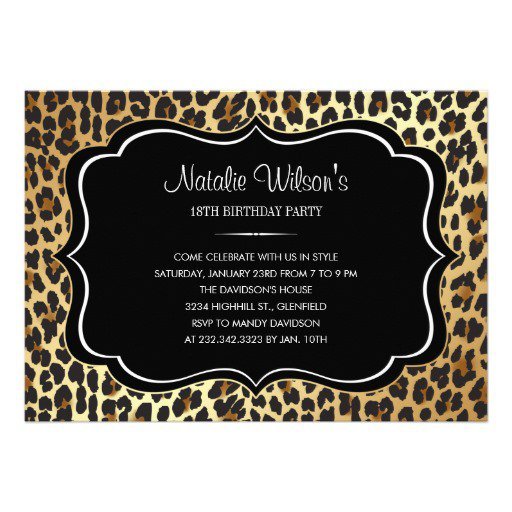 Animal Print Birthday Invitations