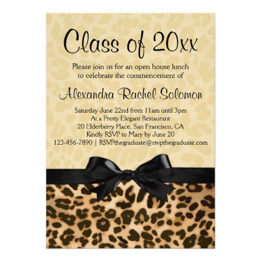 Animal Print Graduation Invitations