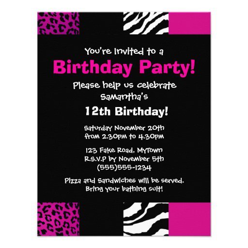 Animal Print Party Invitations Uk